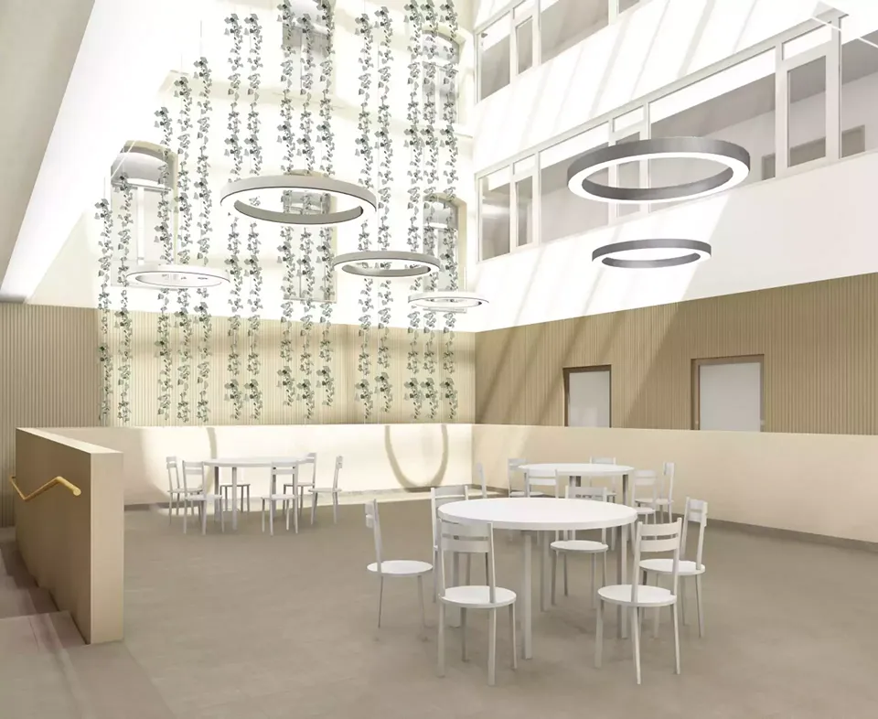 Oberried Innenhof Cafeteria