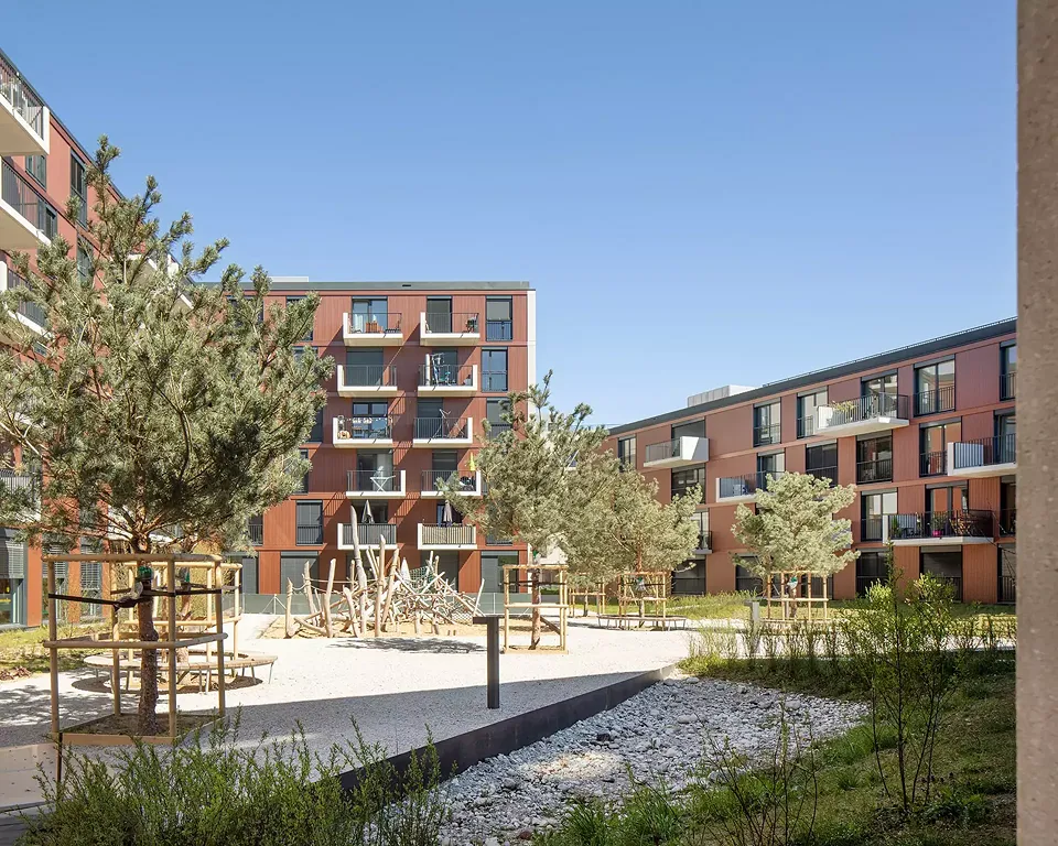 Cours-jardins de l'unité d'aménagement A