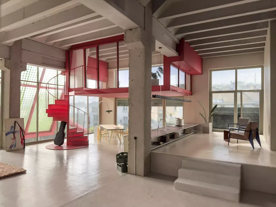 Modèle d'intérieur 1:20 (Franz-Felix Juen & Mustafa Karaaslan, semestre MSc)