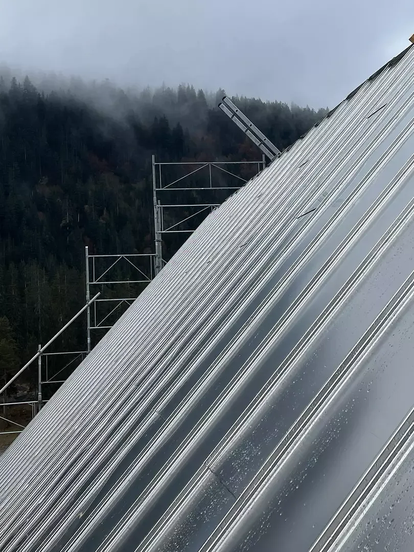 Alu-Falz Dach, Bauzustand