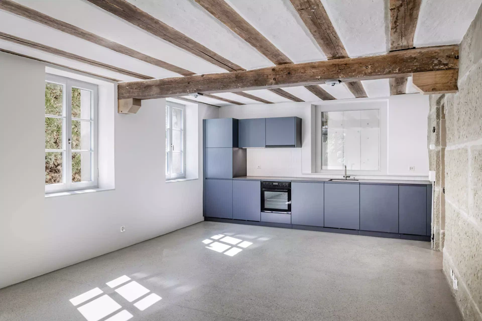 Wohnküche mit sanierter Kappendecke