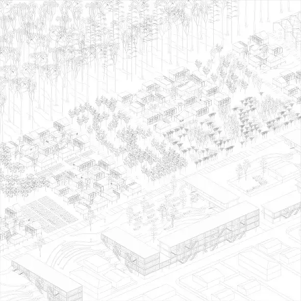 Erste Strategie: kreieren einen kontrollierten Bereich, wo die Grenze zwischen Stadt und Wald eindeutig definiert wird.