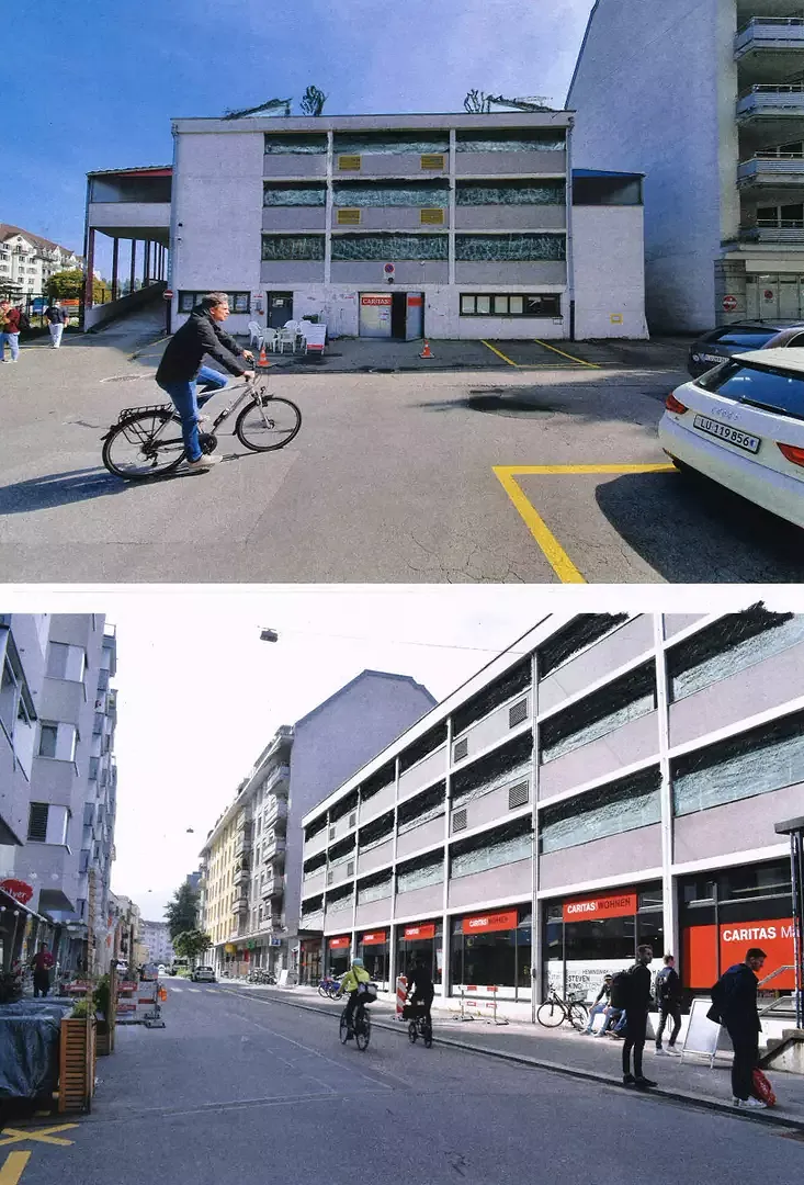 Fassaden des Parkhauses