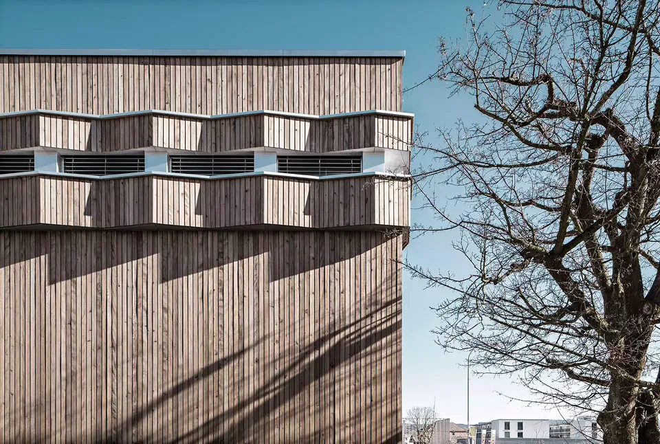 Ecole Säget, salle des actes, vue sud-ouest_H+R