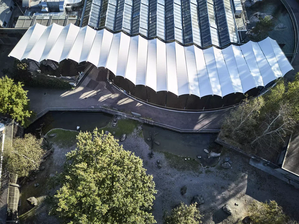 Aufsicht Schattendach als Fortsetzung des Vivariumsdach