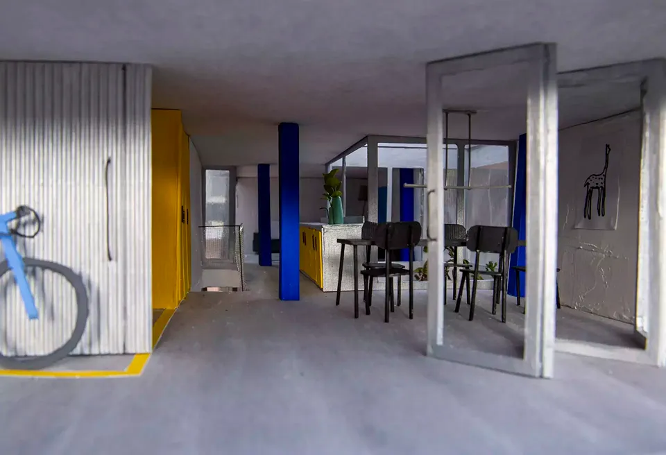 Modell einer Wohnung im 2. Obergeschoss