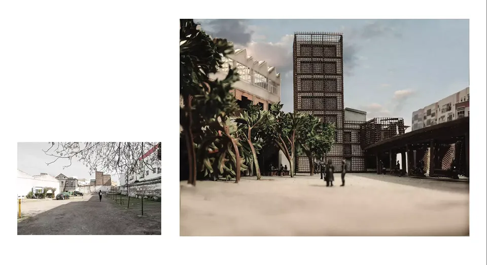 Vorher/Nacher_Platz mit Blick nach Osten