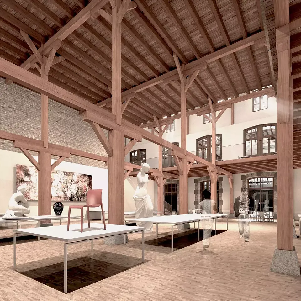 Vue intérieur ancien bâtiment