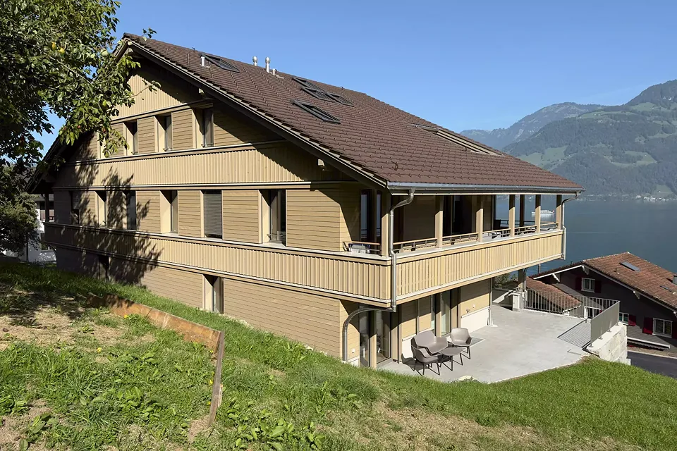Süd-Ostfassade mit Laube