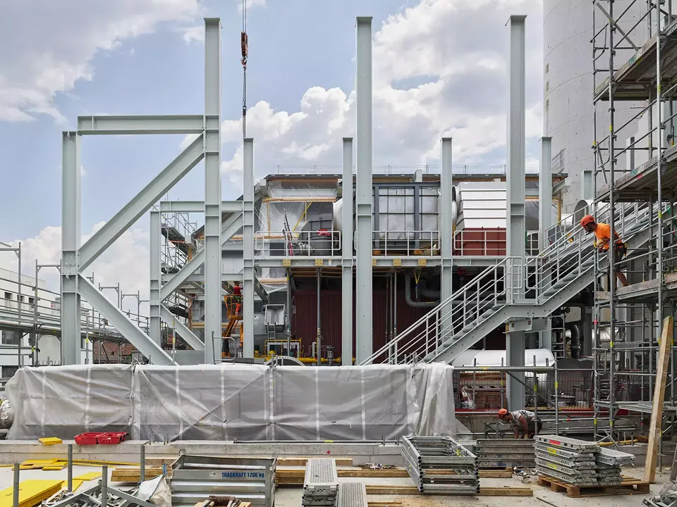 Energiezentrale Josefstrasse, Baustelle