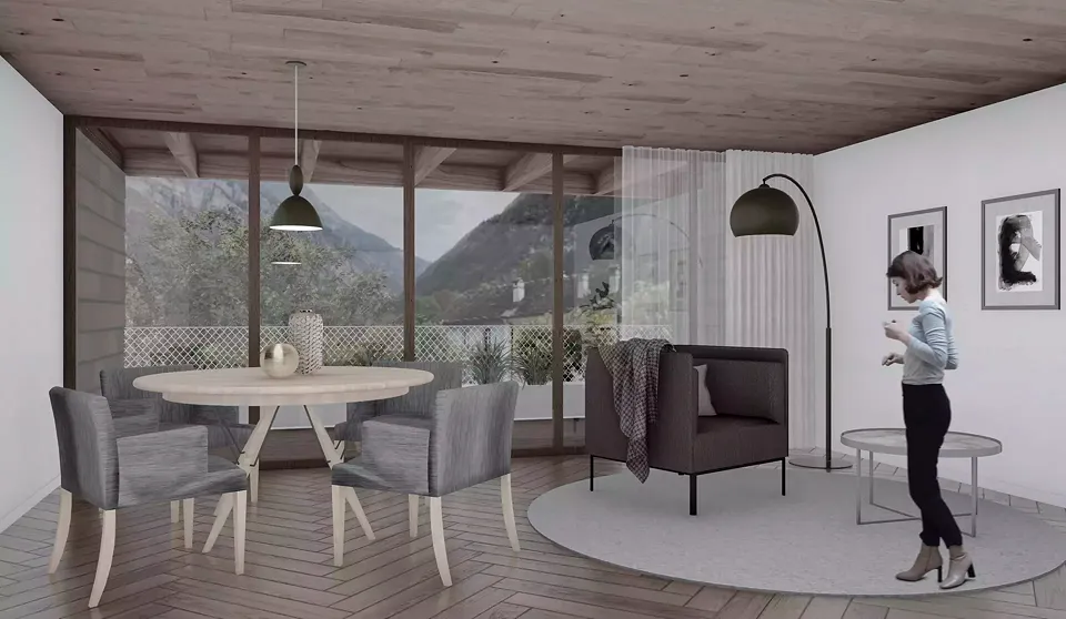 Case sul muro_rendering intérieur