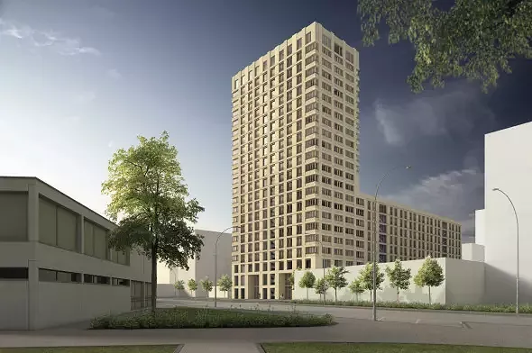 An der Rue Jaques-Grosselin befinden sich zwei der Zugänge zum Gebäudekonglomerat.