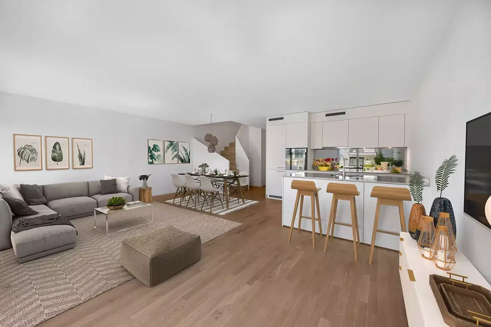 Il y a en tout 129 appartements. Sur la photo, on peut voir  un appartement en duplex dans la maison Am Mattenhof 8.