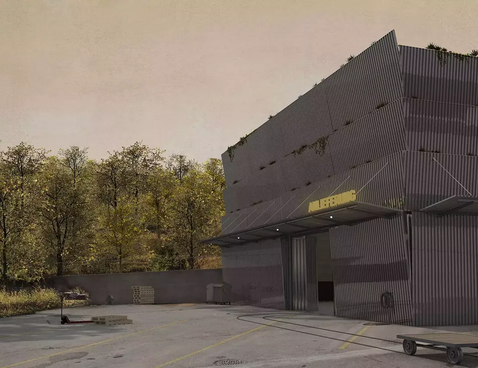 Visualisierung: Stadtfassade Anlieferung Werkhof