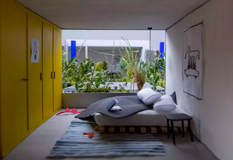 Modell einer Wohnung im 3. Obergeschoss