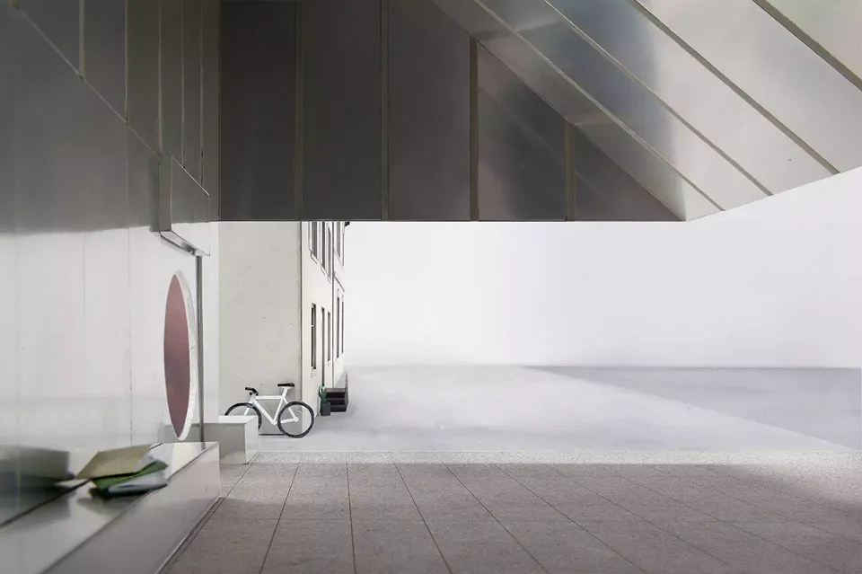Public Loggia and Entrance to Showroom at Kernstrasse