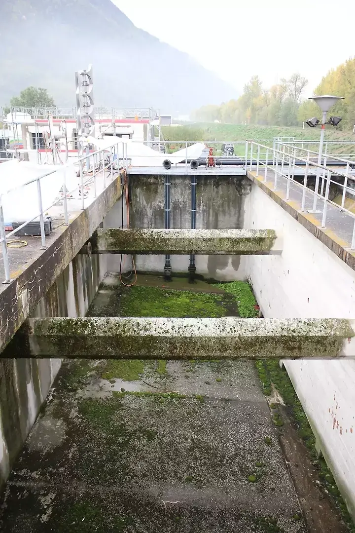 État initial de la structure, vue sur le bassin vide depuis 20 ans