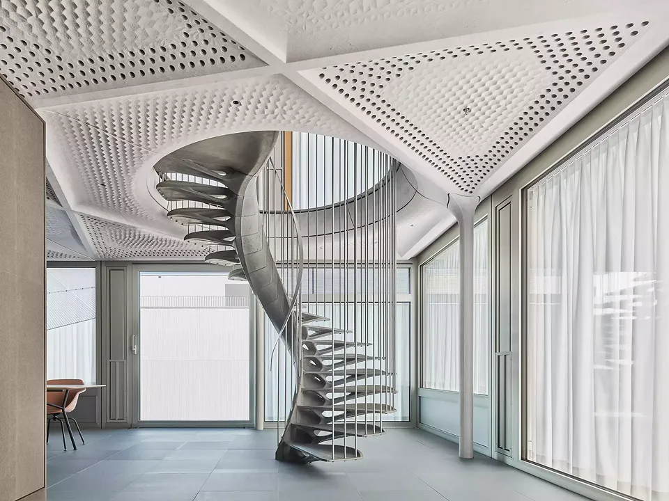 Die Treppe «Cadenza» in der NEST-Unit STEP2 wurde in Zusammenarbeit mit der Professur «digital building technologies» der ETH Zürich entworfen.