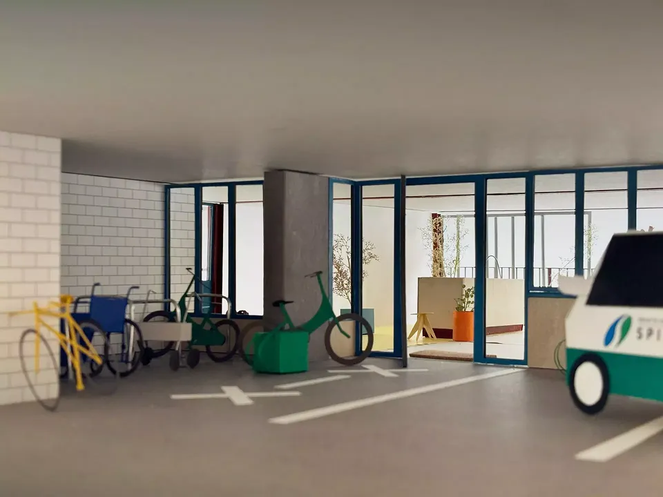 Entrance of inhabitants and gig workers