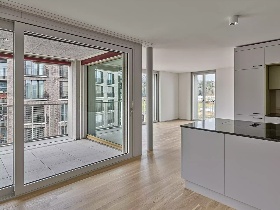 Küche Loggia Wohnzimmer