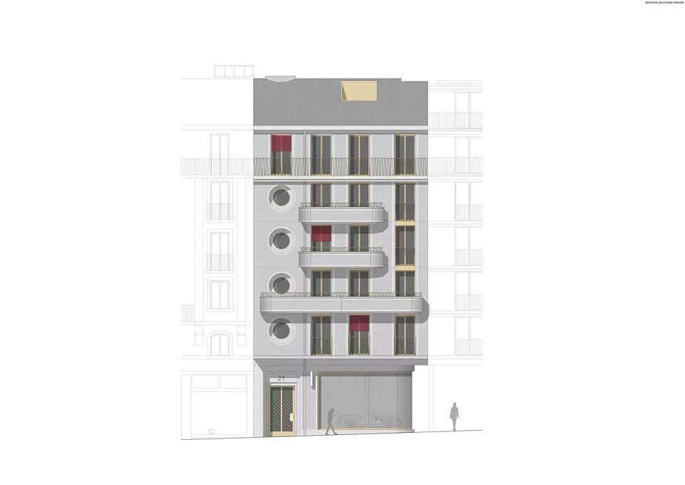 Façade rue du Maupas - Elévation sud