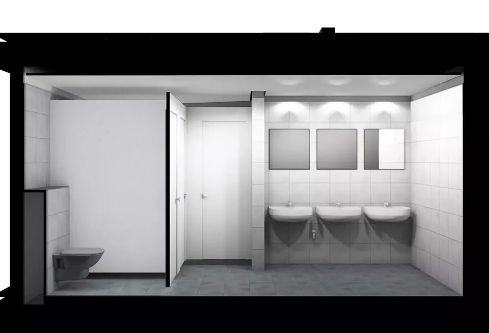 Visualisierung aus BIM Modell von Nasszelle