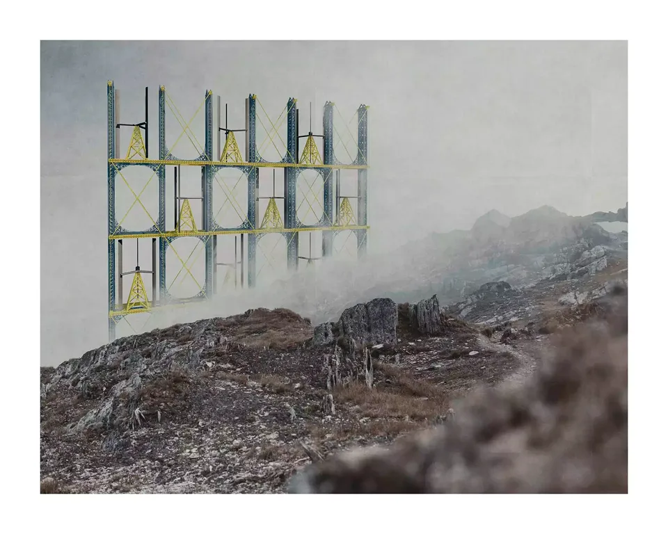 Turbinen im Nebel