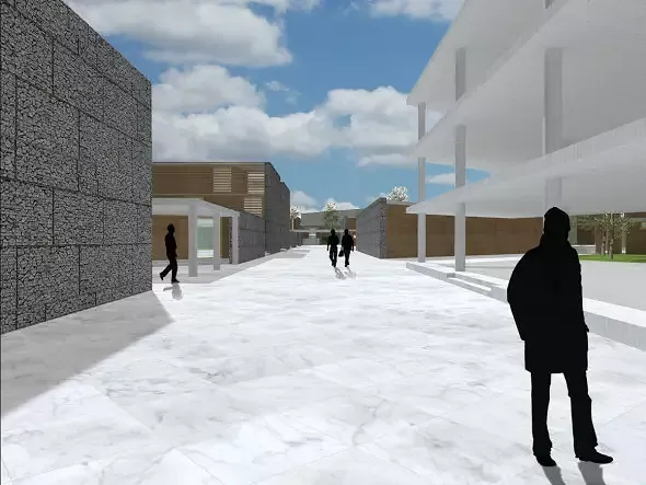 Rendering Hauptachse mit Parking (rechts)