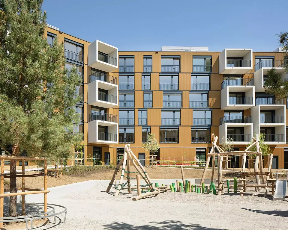 Cours-jardins de l'unité d'aménagement B