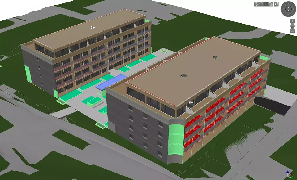 Architekturmodell mit Terrain