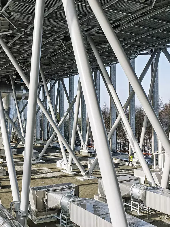 Rohr-Raumfachwerk Luftkondensator Fotografie: Georg Aerni, Zürich