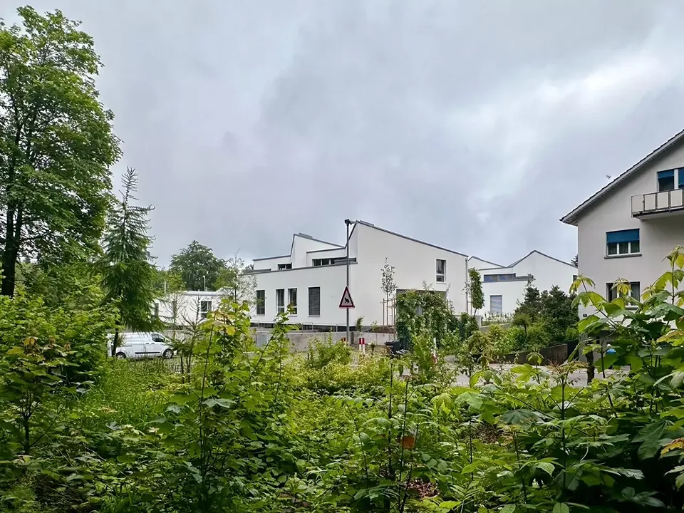 Les Tiny Homes sont situées à côté d’une forêt, à la limite de l’agglomération de Zollikerberg et à proximité d’un arrêt de train de banlieue.