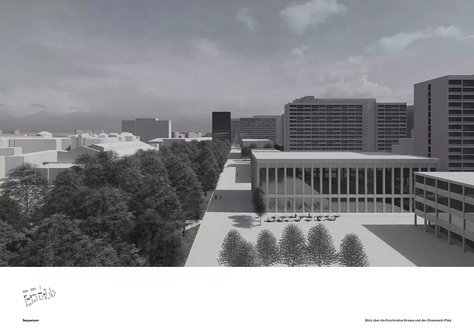 Blick über die Krochmalna-Strasse und den Drzewiecki-Platz