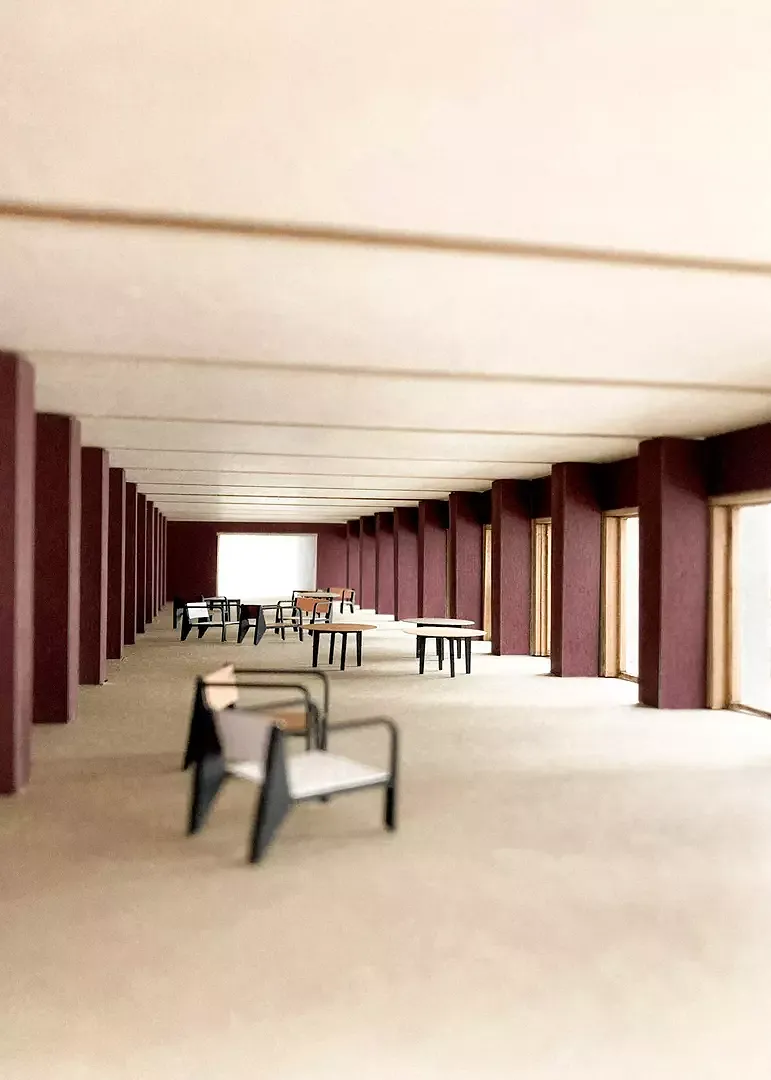 Foyer - Rez-de-chaussée de la nouvelle bibliothèque
