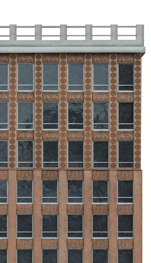 Modellbild: Detailaufnahme Fassade, Krone
