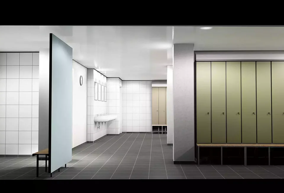 Visualisierung aus BIM Modell von Garderobe