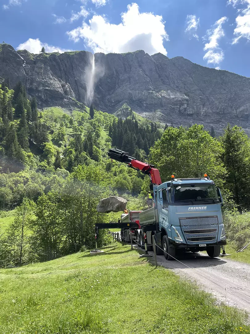 Abholung der im Rheintal-Gebiet ausgewählten Steine