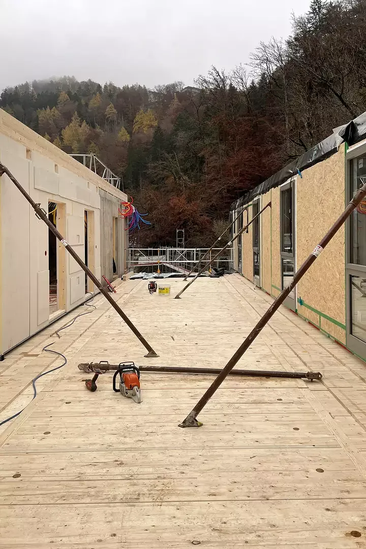Aufrichtung 2. Obergeschoss