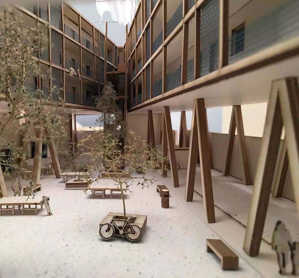 photo de la maquette – patio intérieur
