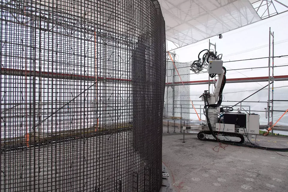 Roboterfertigung Mesh Mould Wand