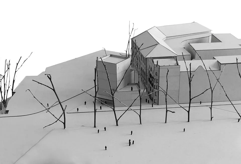 Insertion dans le site urbain, maquette 1.200