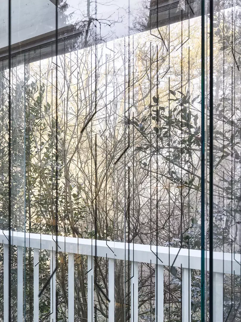Verandaverglasung mit Vogelschutz-Muster