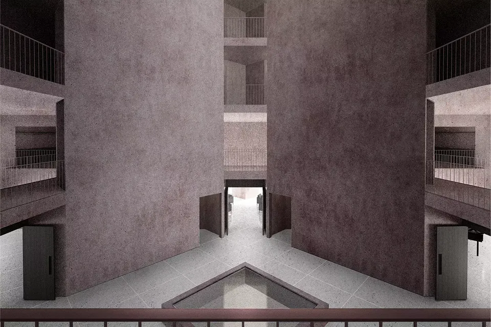Perspective intérieure atrium