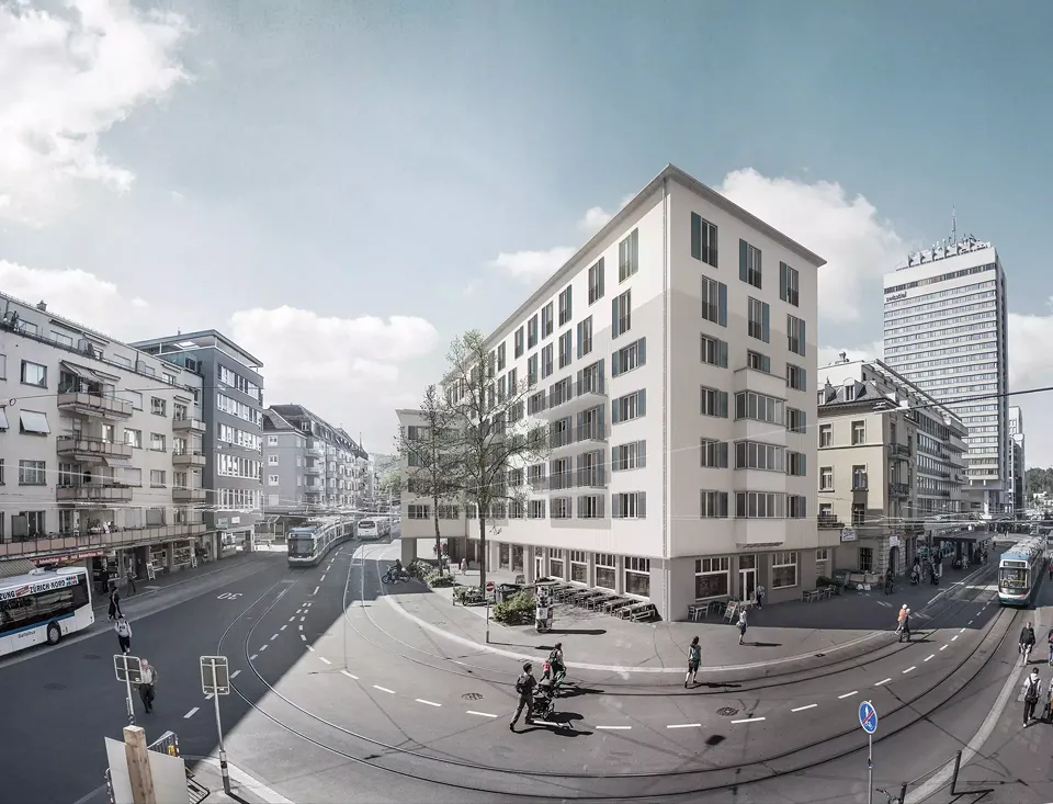 Blick von der Pestalozzibibliothek