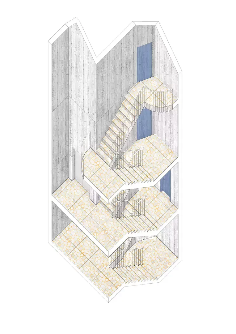 Axonometrie der Treppe