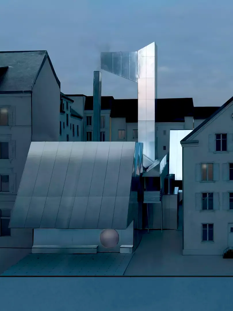 View from Kernstrasse with entrance and drive-in