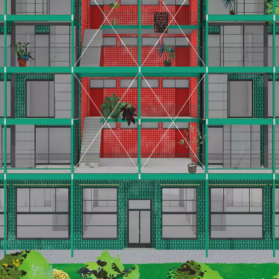 Facade sud avec coursive