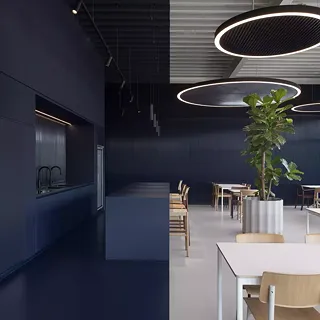 Cafétéria d'entreprise et salle de conférence