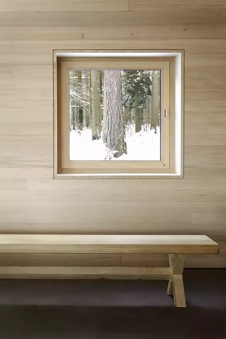 Détail de l'intérieur, revêtemen en bois