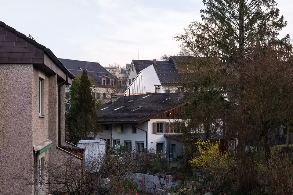 Dachausstieg in Dachlandschaft